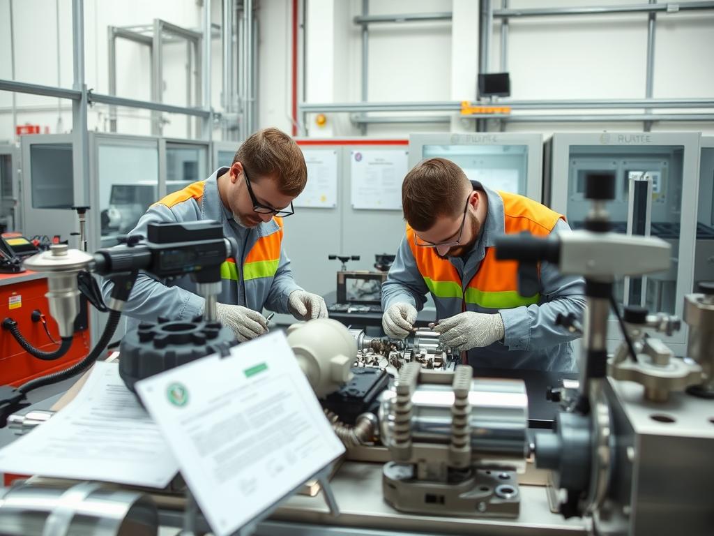 Richconn quality control team inspecting stainless steel parts