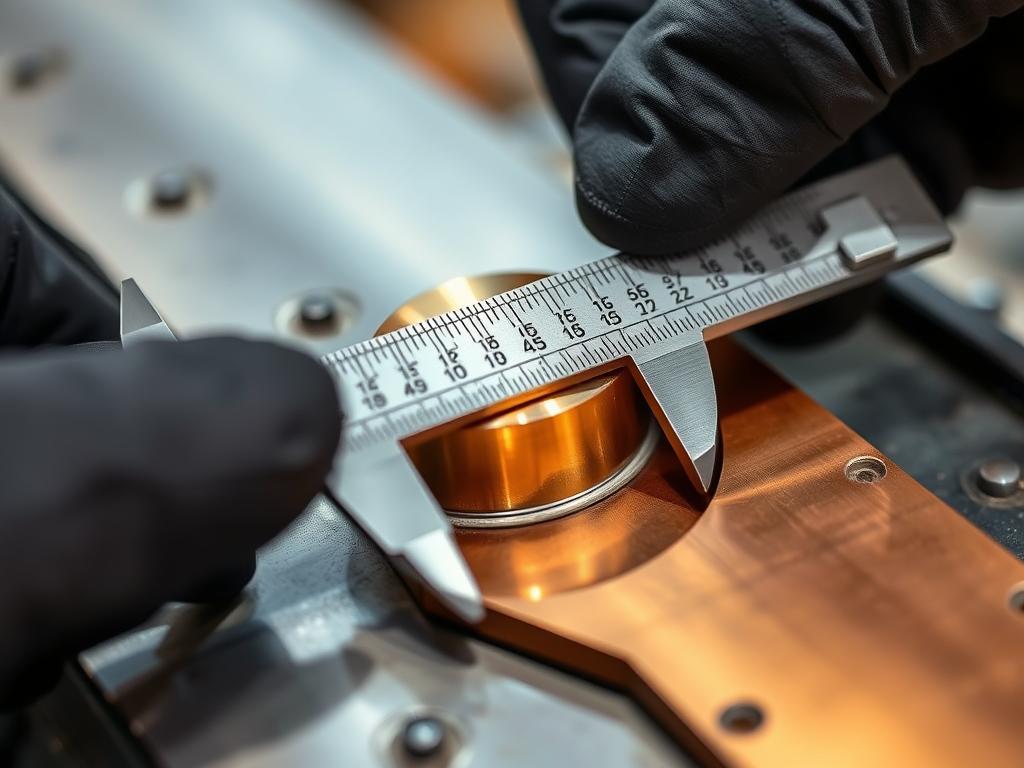 Bronze prototype parts being inspected at Richconn facility
