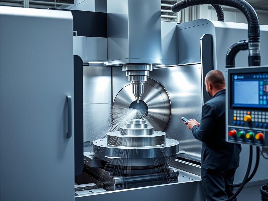 Richconn's 5-axis CNC machining center in operation