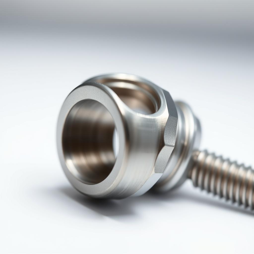 Titanium medical implant showing biocompatible surface finish