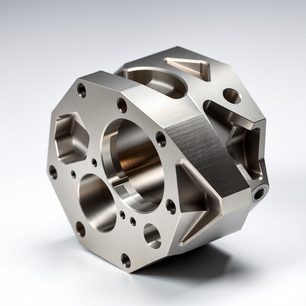 Complex titanium part demonstrating Richconn's 5-axis machining capabilities